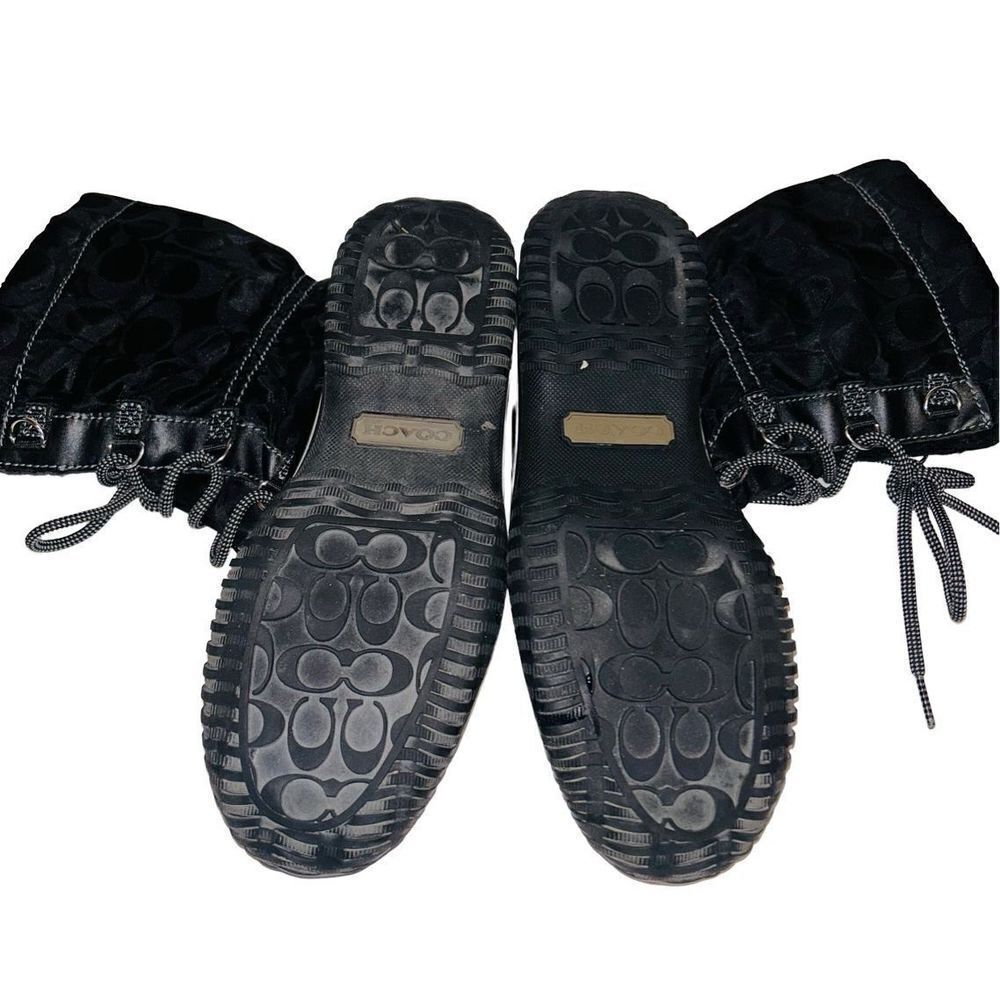 Women's Coach Shaine Fleece Lined Winter Boots Lace Up Signature Size 6B - Picture 5 of 8